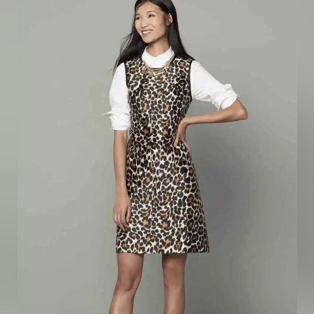 J. Crew Sleeveless Leopard Print Shift Dress